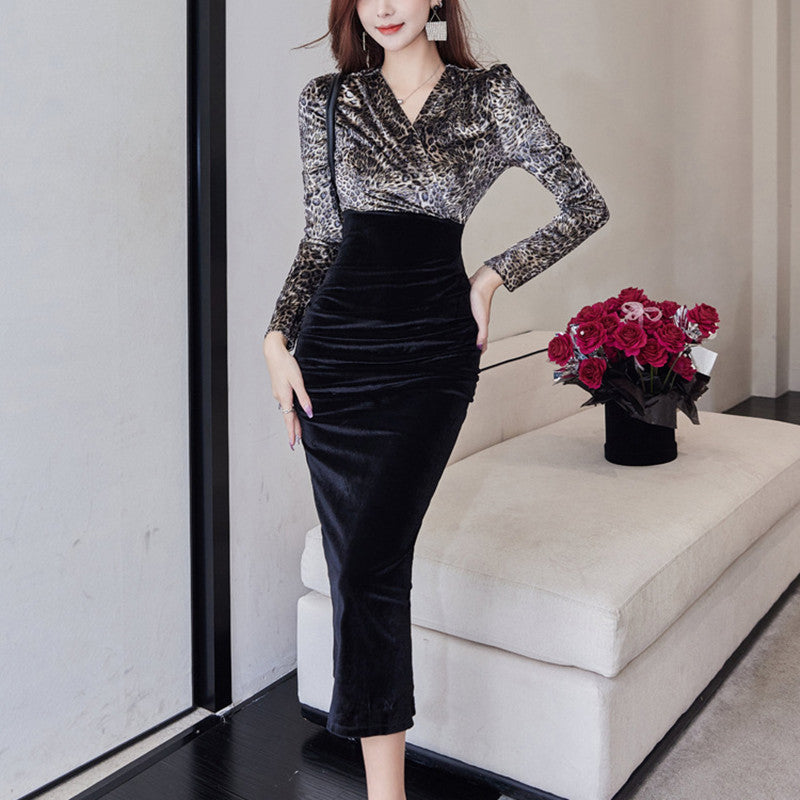 Elegant Women's High End V Neck Dress