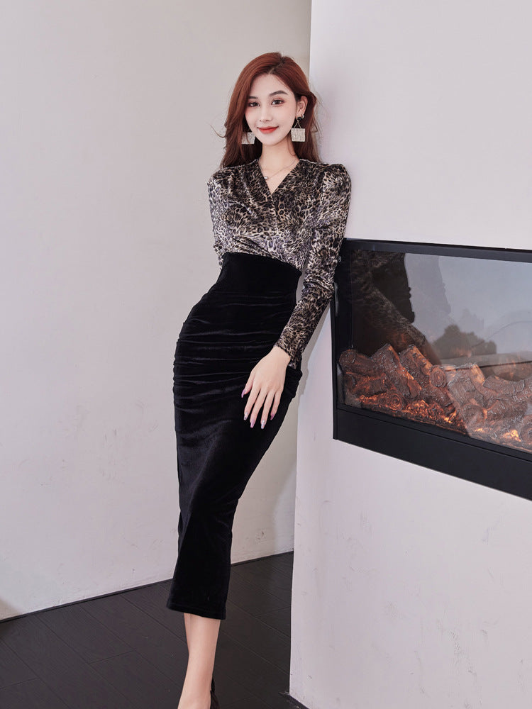 Elegant Women's High End V Neck Dress